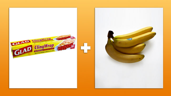 Wrap the stems of bananas with plastic wrap in order to slow down the ripening process.