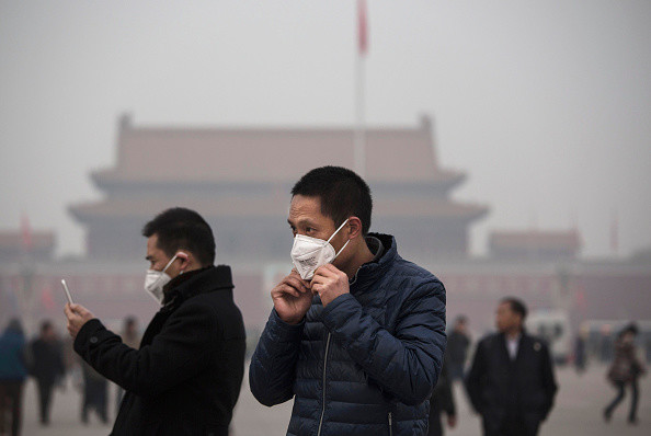 But earlier today, tourists and locals at the site had to put on masks to combat the effects of intense smog.