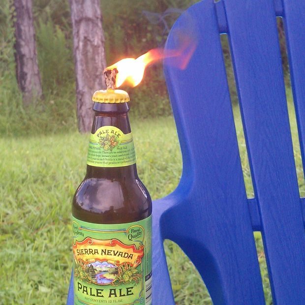 Or just light up your backyard hangout spot with <a href="http://www.instructables.com/id/Glass-Bottle-Tiki-Torch/?ALLSTEPS" target="_blank">these torches</a>.