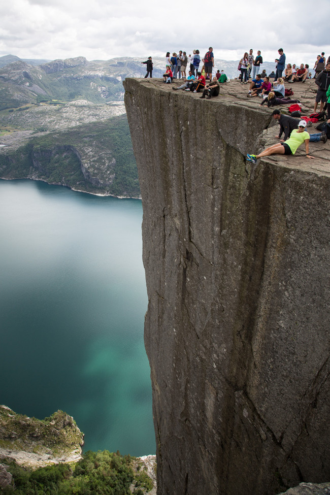 Step to the edge of Norway's Pulpit Rock.