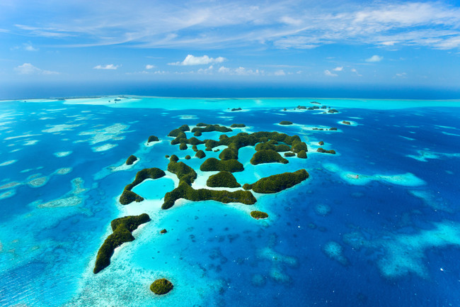 Dive off the coast of each island in Palau.