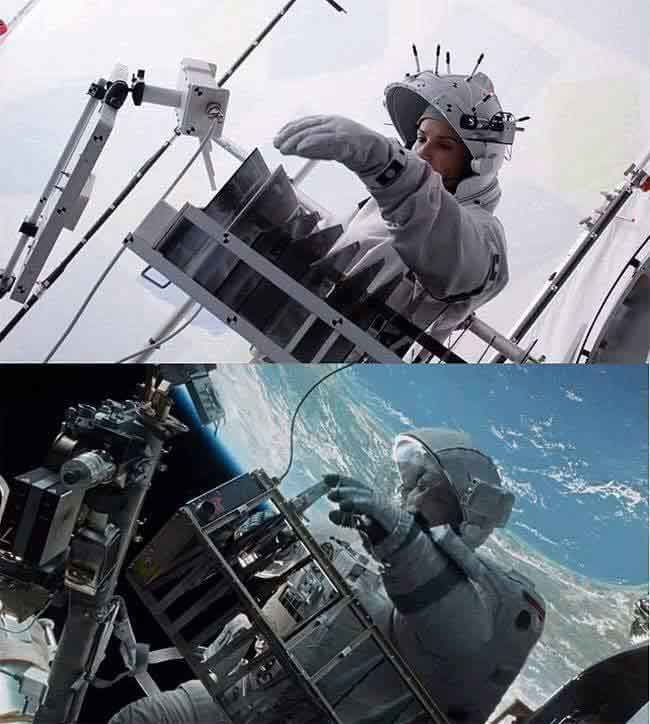 We often wondered how they achieved the realistic universe that Gravity was able to pull off. Kudos to Sandra Bullock and the CGI team.