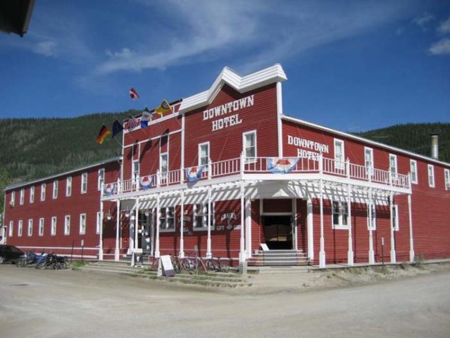 For just $5, plus the cost of your drink, you can try your hand at the sourtoe cocktail challenge at the Dawson City Downtown Hotel (pictured below).