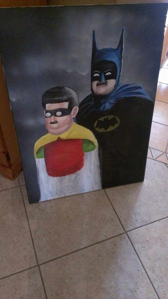 This is apparently a portrait of two Chicago cops on their way to a costume party.