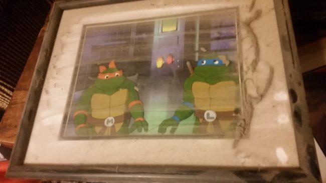 The other picture may look more familiar to you,  since it was a cell from the old <em>Teenage Mutant Ninja Turtles</em> cartoon.