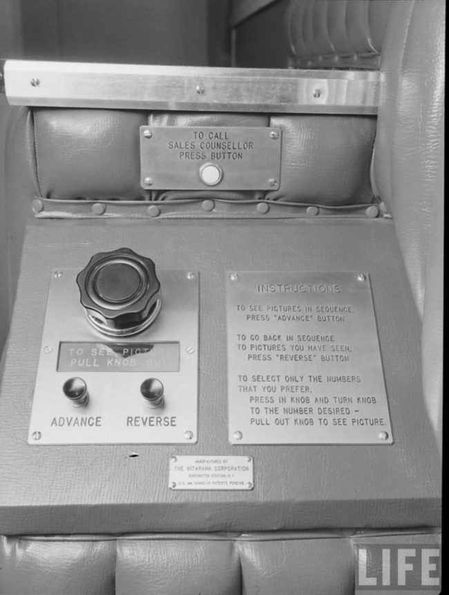 Using these controls, customers were able to flip through a slew of items at the touch of a button, including clothing, toys, and housewares. Sounds familiar, right?