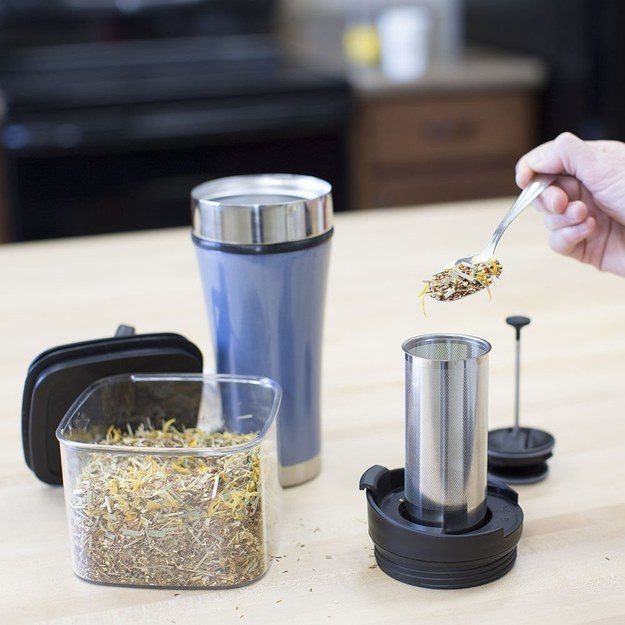 Tea lovers will appreciate this travel tea tumbler with a built-in infuser.