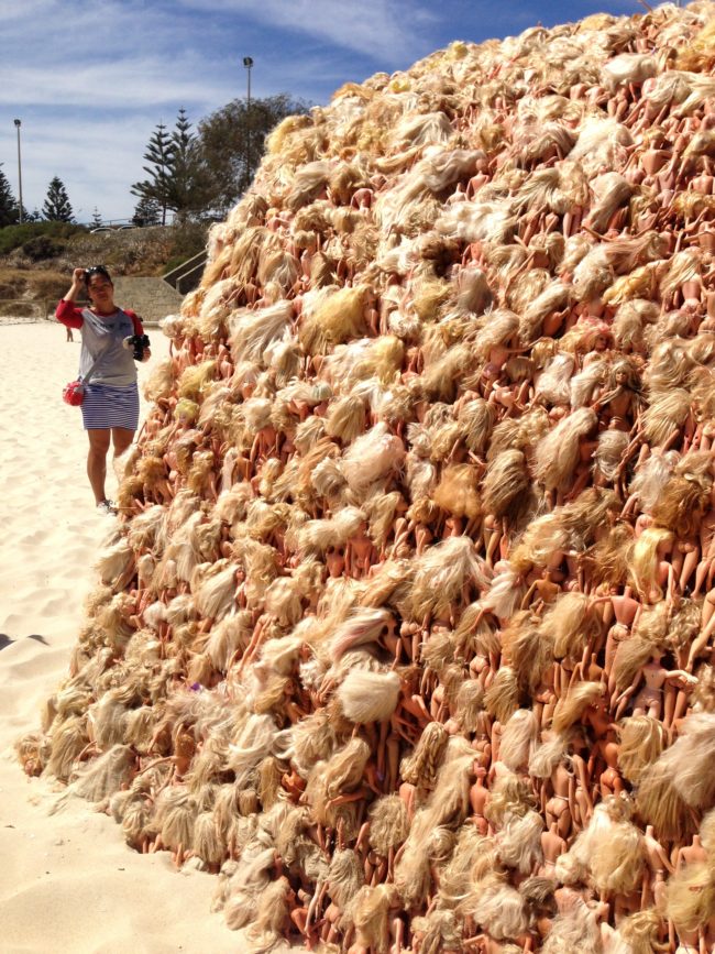 Belgian artist Annette Thas erected this bizarre sculpture on Cottesloe Beach because she was inspired by "childhood memories and environmental concerns."