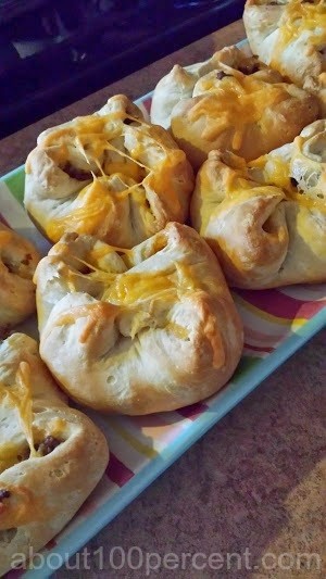 Stuff some biscuits with <a href="http://www.about100percent.com/2014/03/diy-taco-pinchies.html" target="_blank">taco fixings</a> and chow down. 