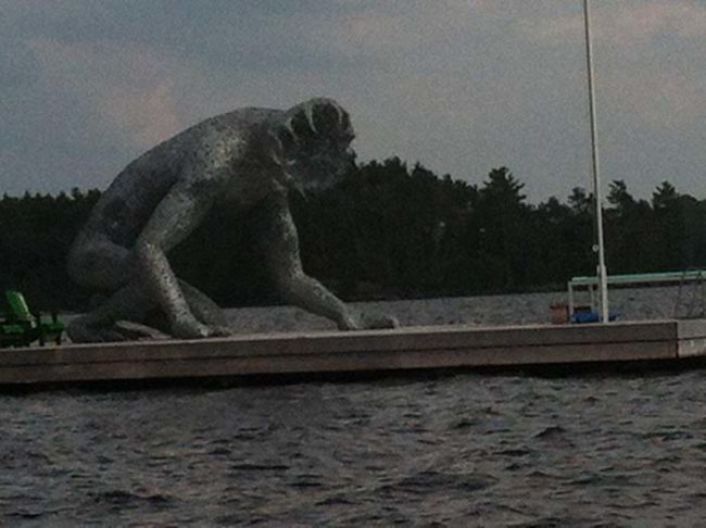 Spotted on a lakeside dock. Not terrifying at all, right?