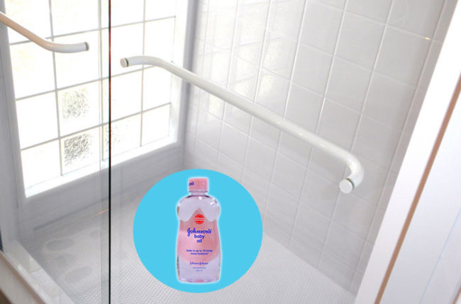 Prevent soap scum buildup by coating your shower walls with a thin layer of the oil.