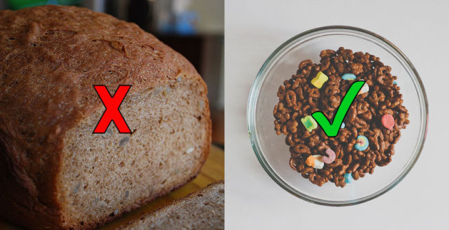 There you have it -- don't buy bread, it's all about the cereal.