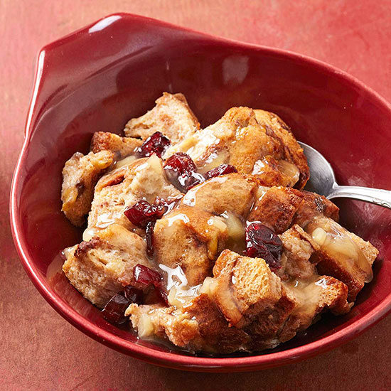This <a href="http://www.bhg.com/recipe/cranberry-banana-bread-pudding-with-honey-ginger-sauce/" target="_blank">banana bread pudding</a> is everything that is good in this world.
