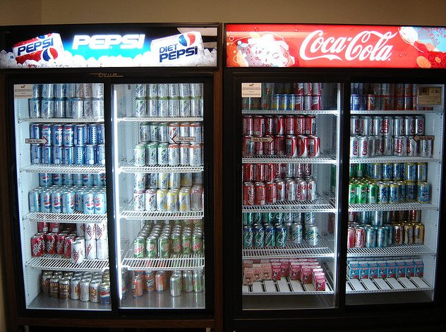 Soda cans contain a chemical called bisphenol A. Its purpose is to ensure that the acids in sodas don't break down the metal cans. Coincidentally, it is linked to hormone issues, obesity, cancer, and infertility.