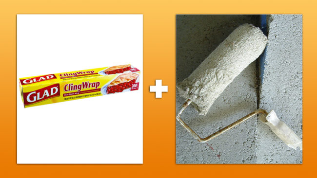 Preserve paint rollers by wrapping them up in plastic wrap.