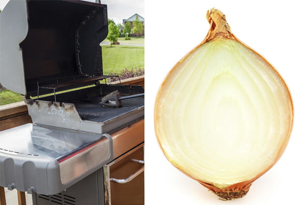 Clean your grill with an onion.