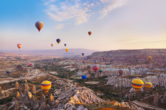 Take flight over Cappadocia. 
