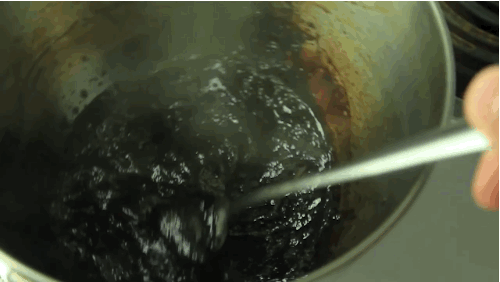This is what happens when you boil soda. Look at it. LOOK AT IT!