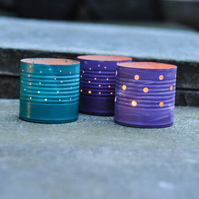 Line your walkway with <a href="http://blog.consumercrafts.com/craft-basics-main/tin-can-crafts-luminaries/" target="_blank">these luminaries</a> so no one trips at night.