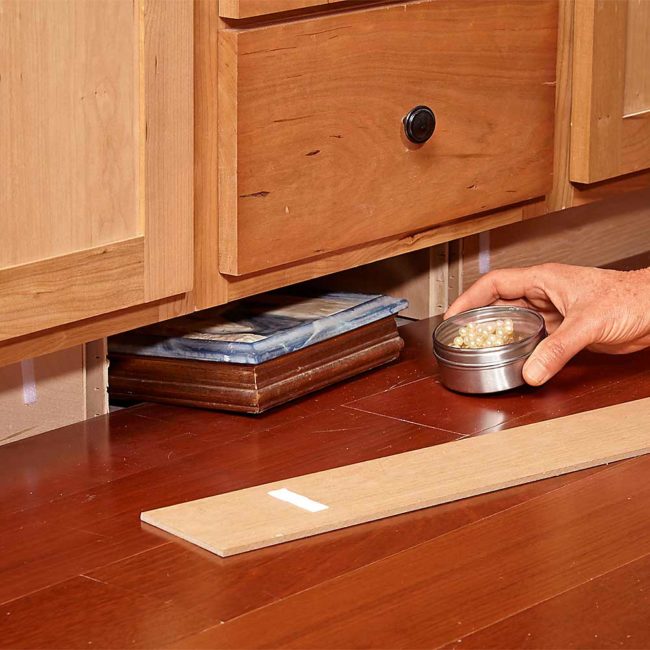 Remove the toekick below cabinets and you'll find tons of unused space.