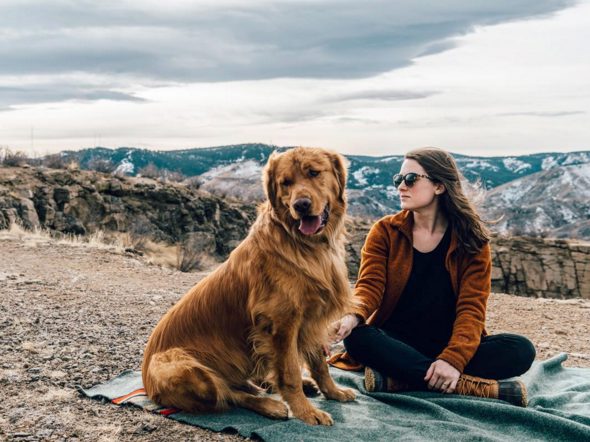 Aspen loves hanging out with Mom and taking in the amazing views. 