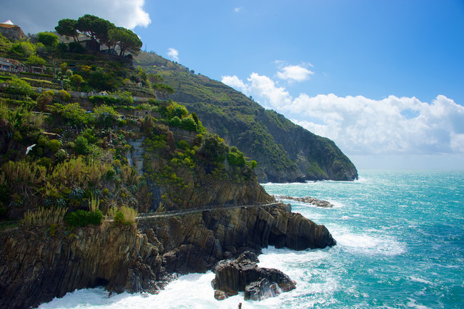 Walk the Via dell'Amore, or Lover's Lane, between Riomaggiore and Manarola in Italy.