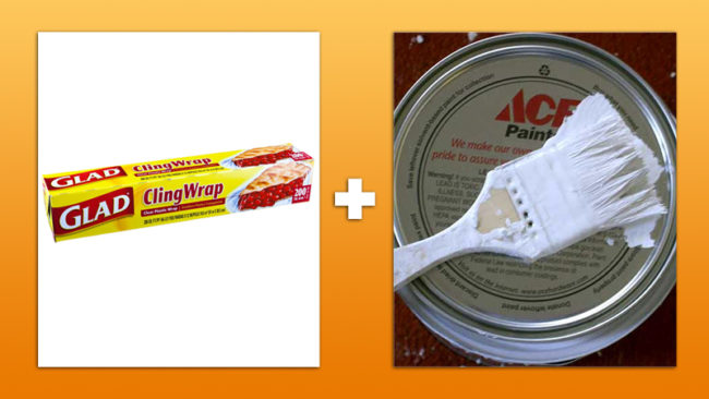 Press'n Seal can protect surfaces from paint if you're spot treating.