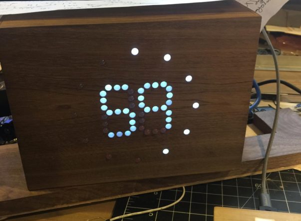 This is where pinky_chi's programming background came in. Using the arduino unit, he programmed the circle of lights to represent hours, and the numbers in the middle to represent minutes.